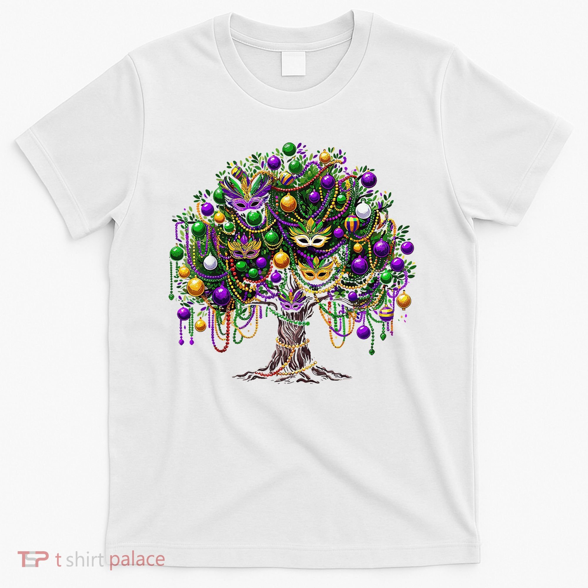 Mardi Gras Tree Beads New Orleans 2025 Festival Bead Tree T-Shirt