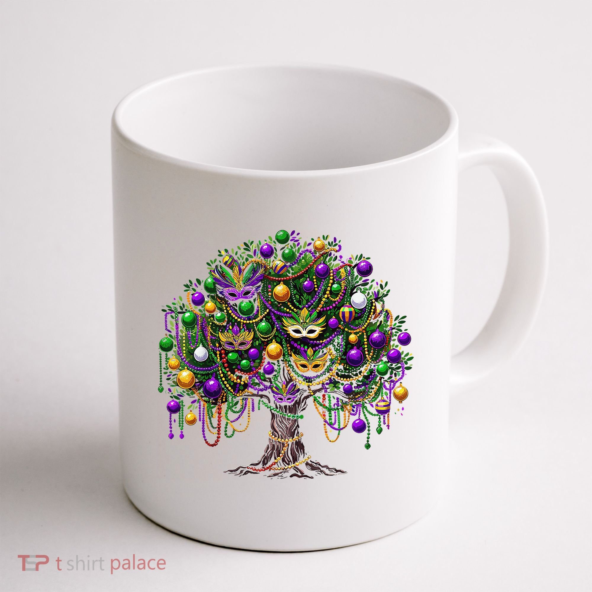 Mardi Gras Tree Beads New Orleans 2025 Festival Bead Tree Coffee Mug