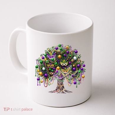 Mardi Gras Tree Beads New Orleans 2025 Festival Bead Tree Coffee Mug