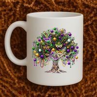 Mardi Gras Tree Beads New Orleans 2025 Festival Bead Tree Coffee Mug thumb 2