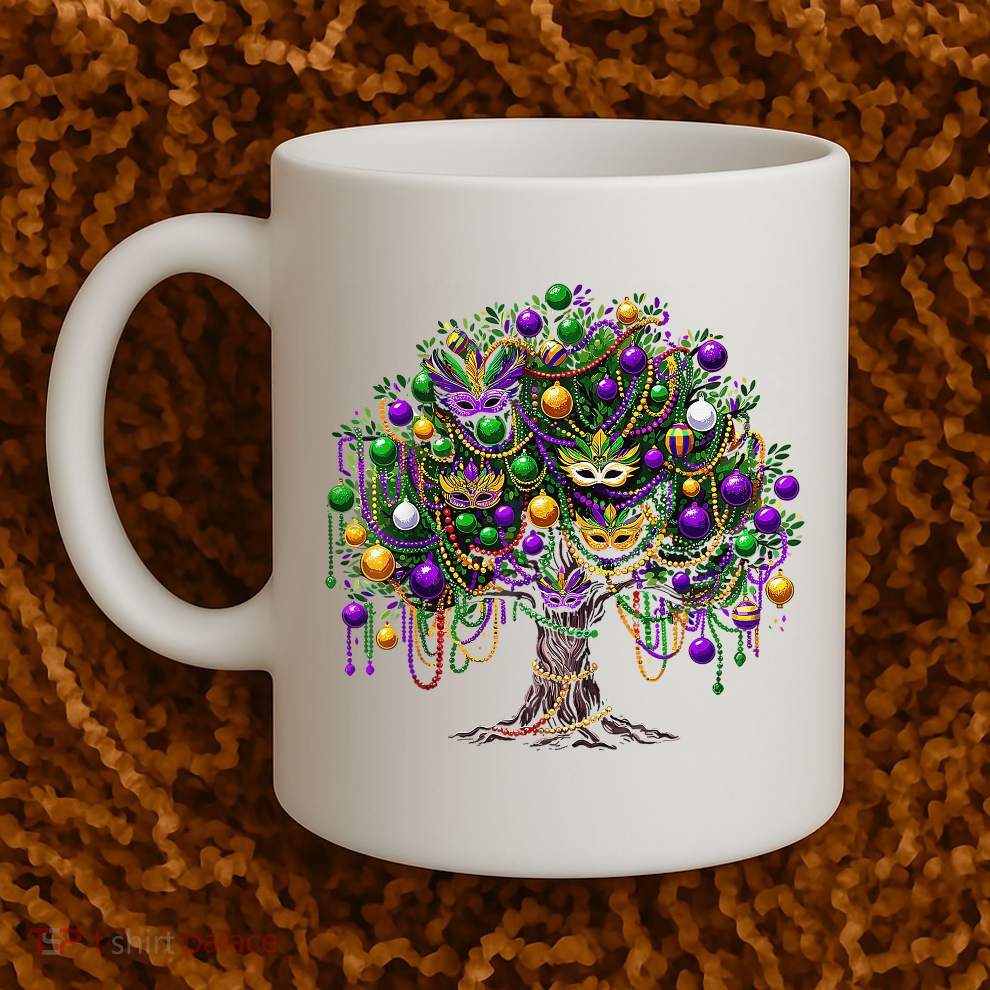 Mardi Gras Tree Beads New Orleans 2025 Festival Bead Tree Coffee Mug