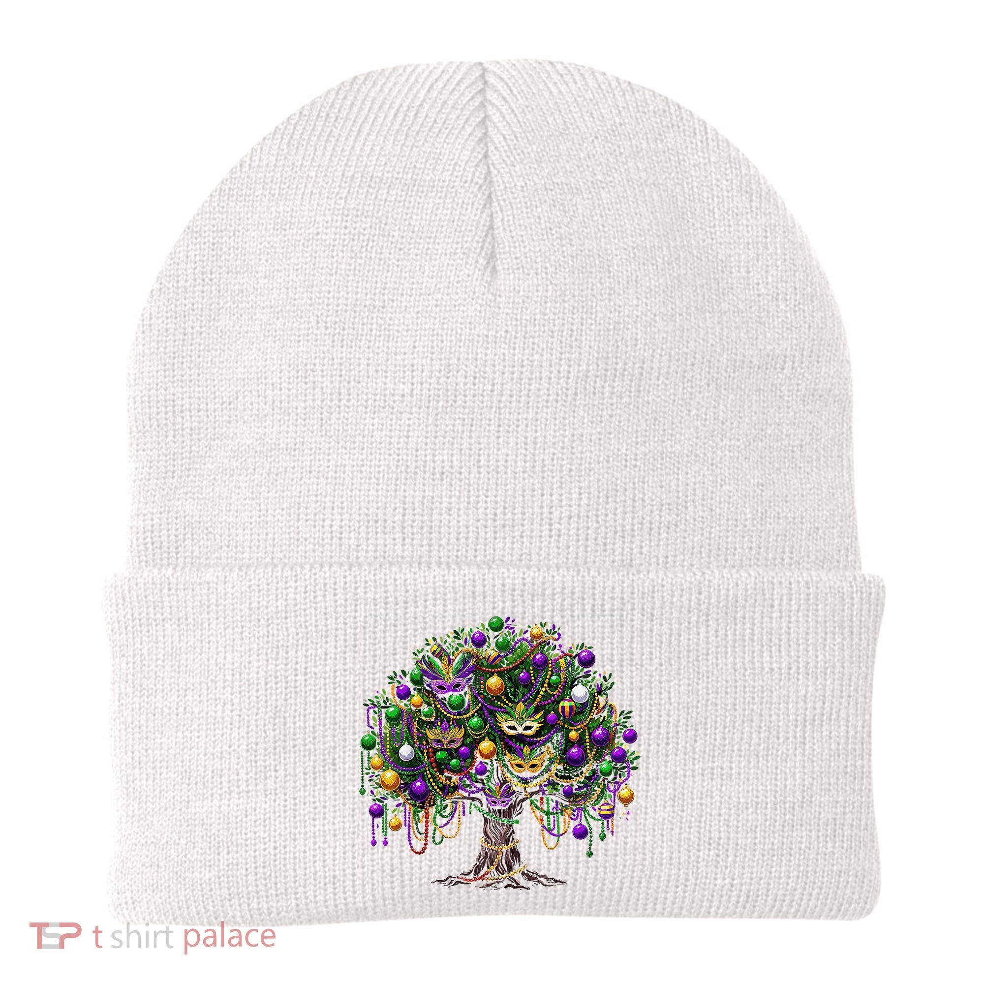 Mardi Gras Tree Beads New Orleans 2025 Festival Bead Tree Beanie