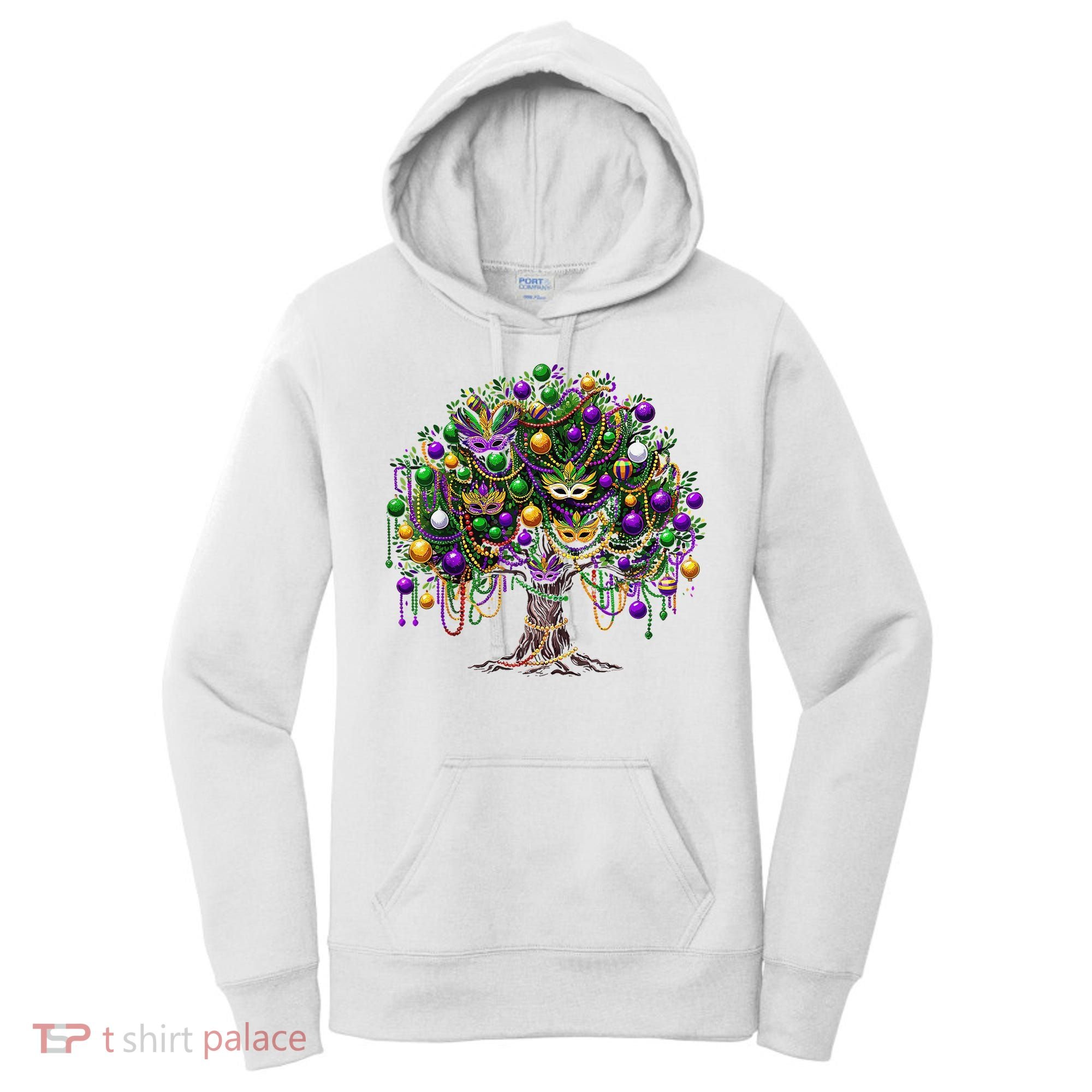 Mardi Gras Tree Beads New Orleans 2025 Festival Bead Tree Women's Hoodie