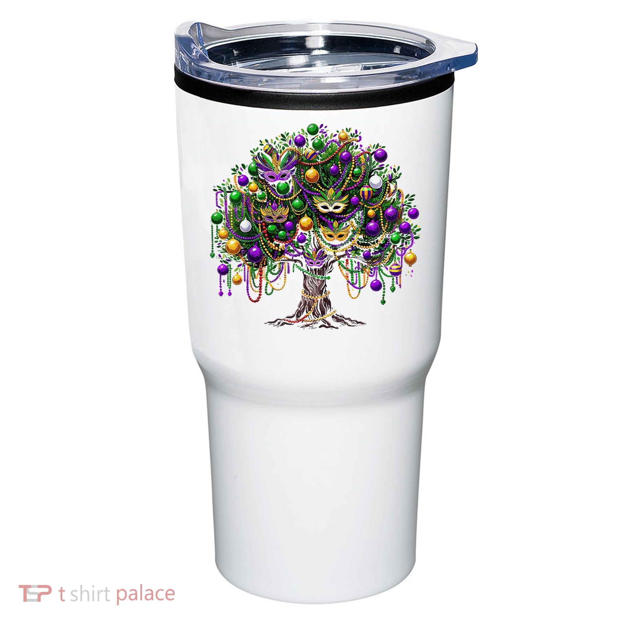 Mardi Gras Tree Beads New Orleans 2025 Festival Bead Tree Tumbler