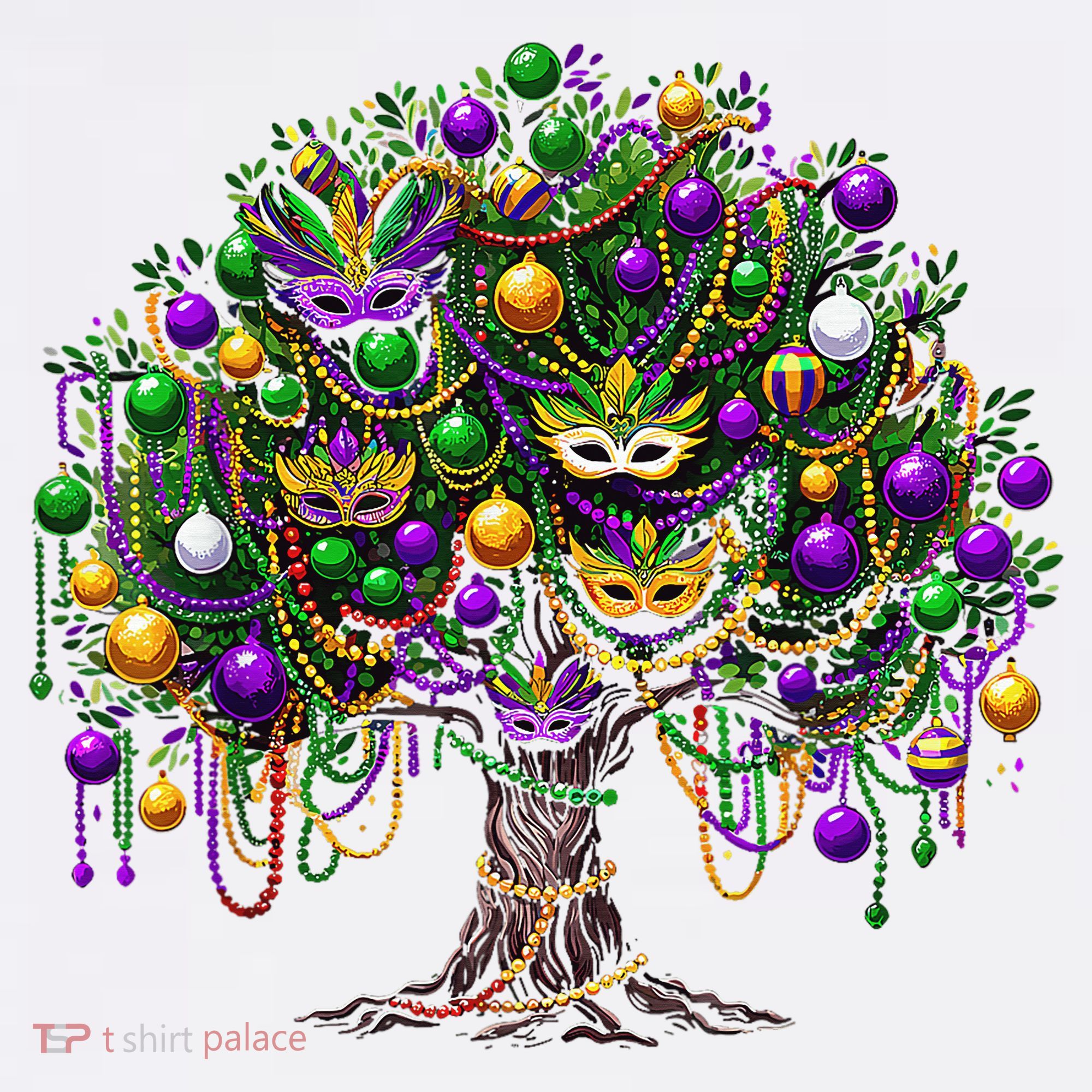 Mardi Gras Tree Beads New Orleans 2025 Festival Bead Tree Women's Tank Top