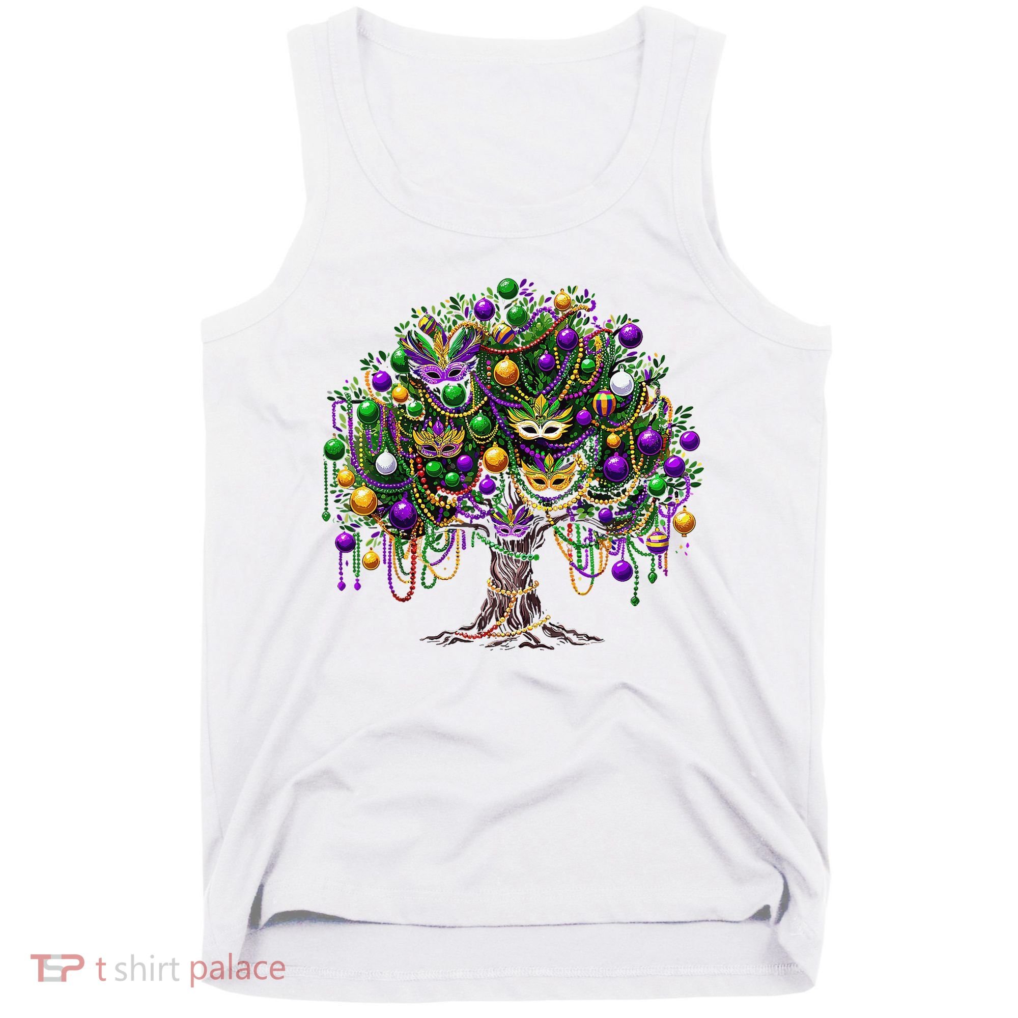 Mardi Gras Tree Beads New Orleans 2025 Festival Bead Tree Tank Top