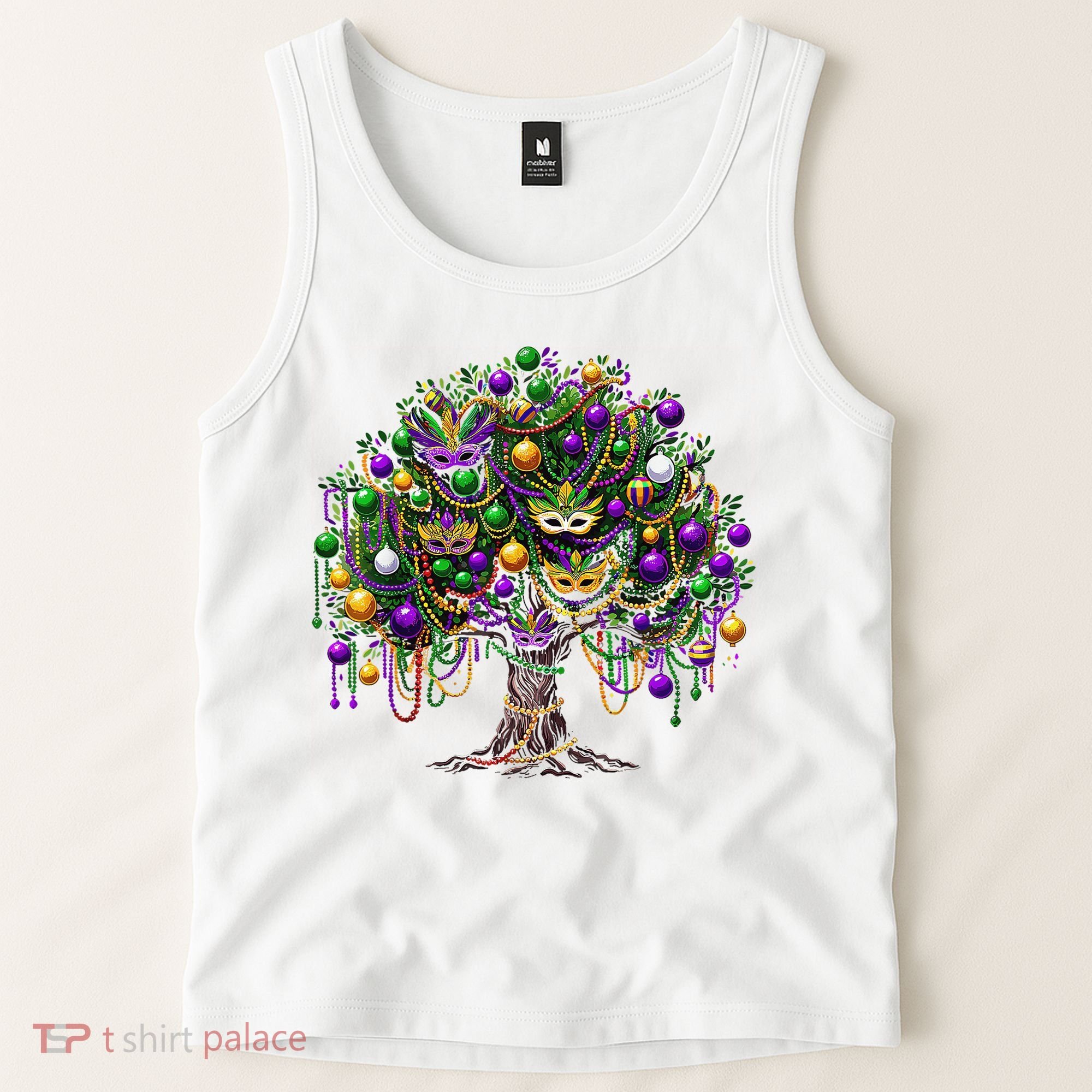 Mardi Gras Tree Beads New Orleans 2025 Festival Bead Tree Tank Top