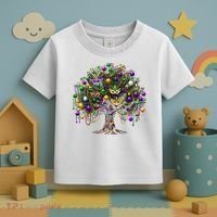 Mardi Gras Tree Beads New Orleans 2025 Festival Bead Tree Toddler T-Shirt thumb 3