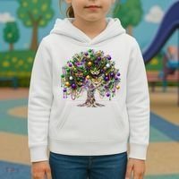 Mardi Gras Tree Beads New Orleans 2025 Festival Bead Tree Kids Hoodie thumb 3