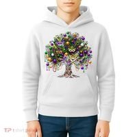 Mardi Gras Tree Beads New Orleans 2025 Festival Bead Tree Kids Hoodie thumb 4