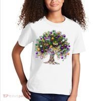 Mardi Gras Tree Beads New Orleans 2025 Festival Bead Tree Kids T-Shirt thumb 2