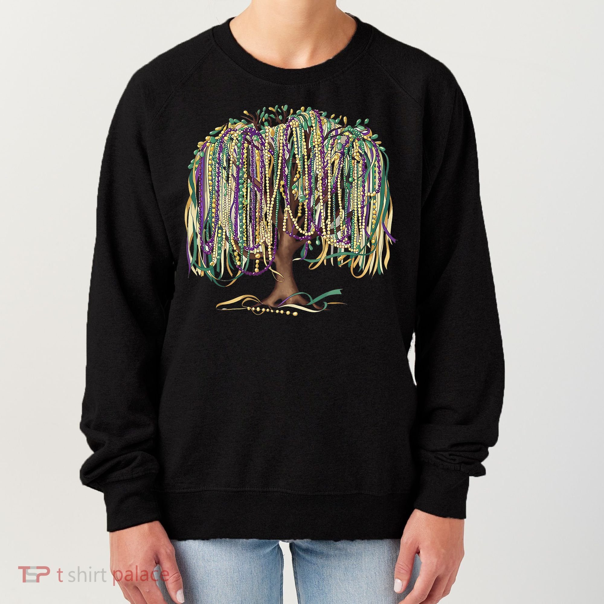 Mardi Gras Tree Beads New Orleans 2025 Festival Bead Tree Women's Sweatshirt