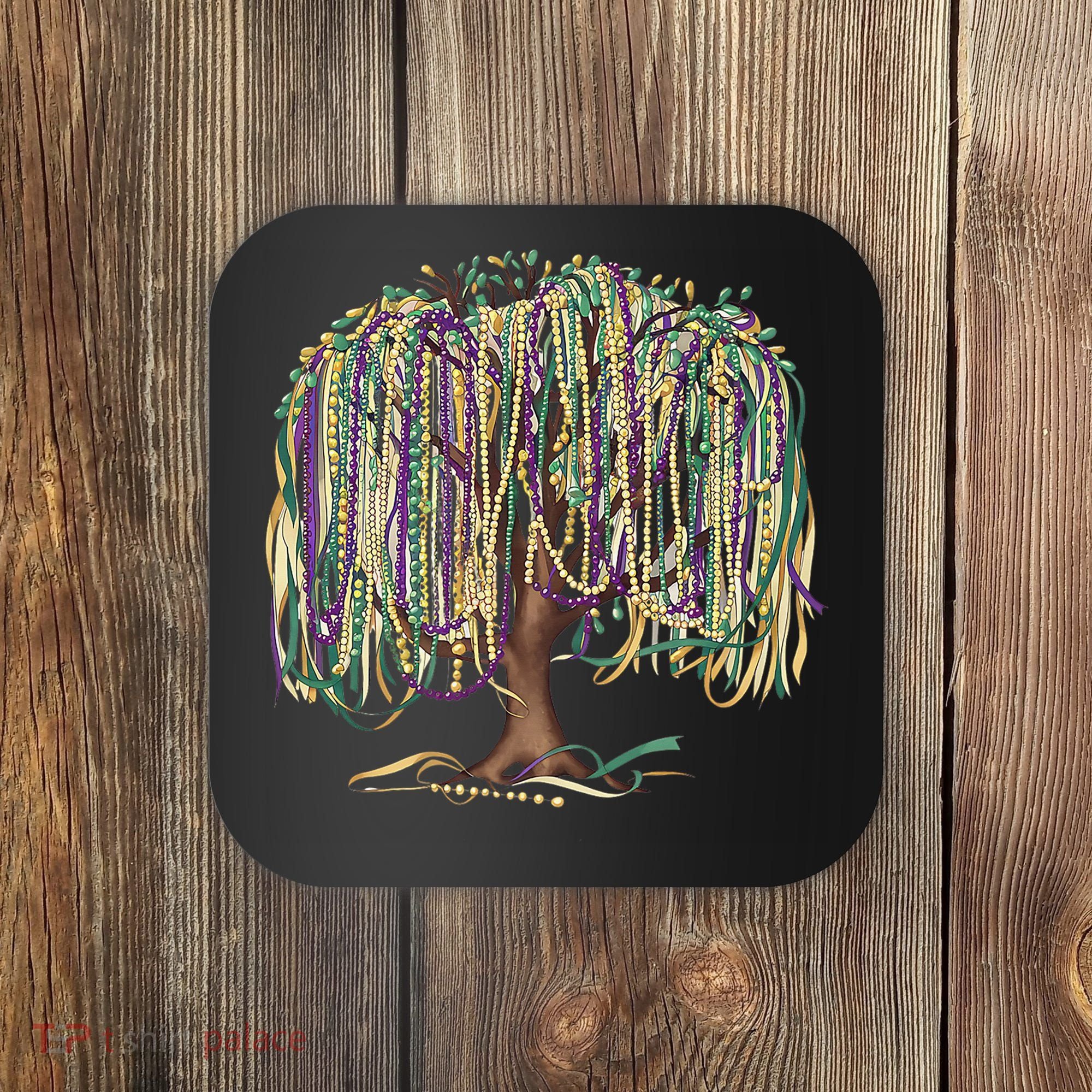 Mardi Gras Tree Beads New Orleans 2025 Festival Bead Tree Coaster