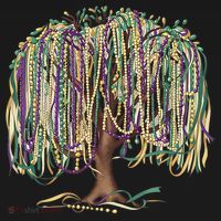 Mardi Gras Tree Beads New Orleans 2025 Festival Bead Tree Coaster thumb 2