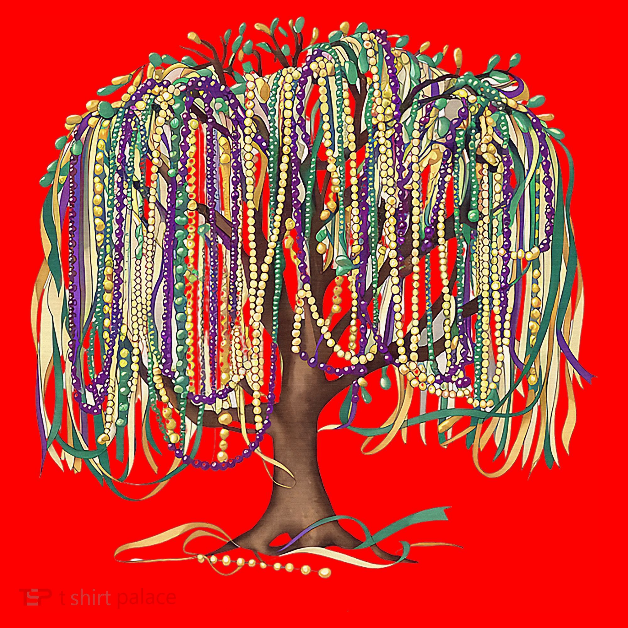 Mardi Gras Tree Beads New Orleans 2025 Festival Bead Tree Santa Hat