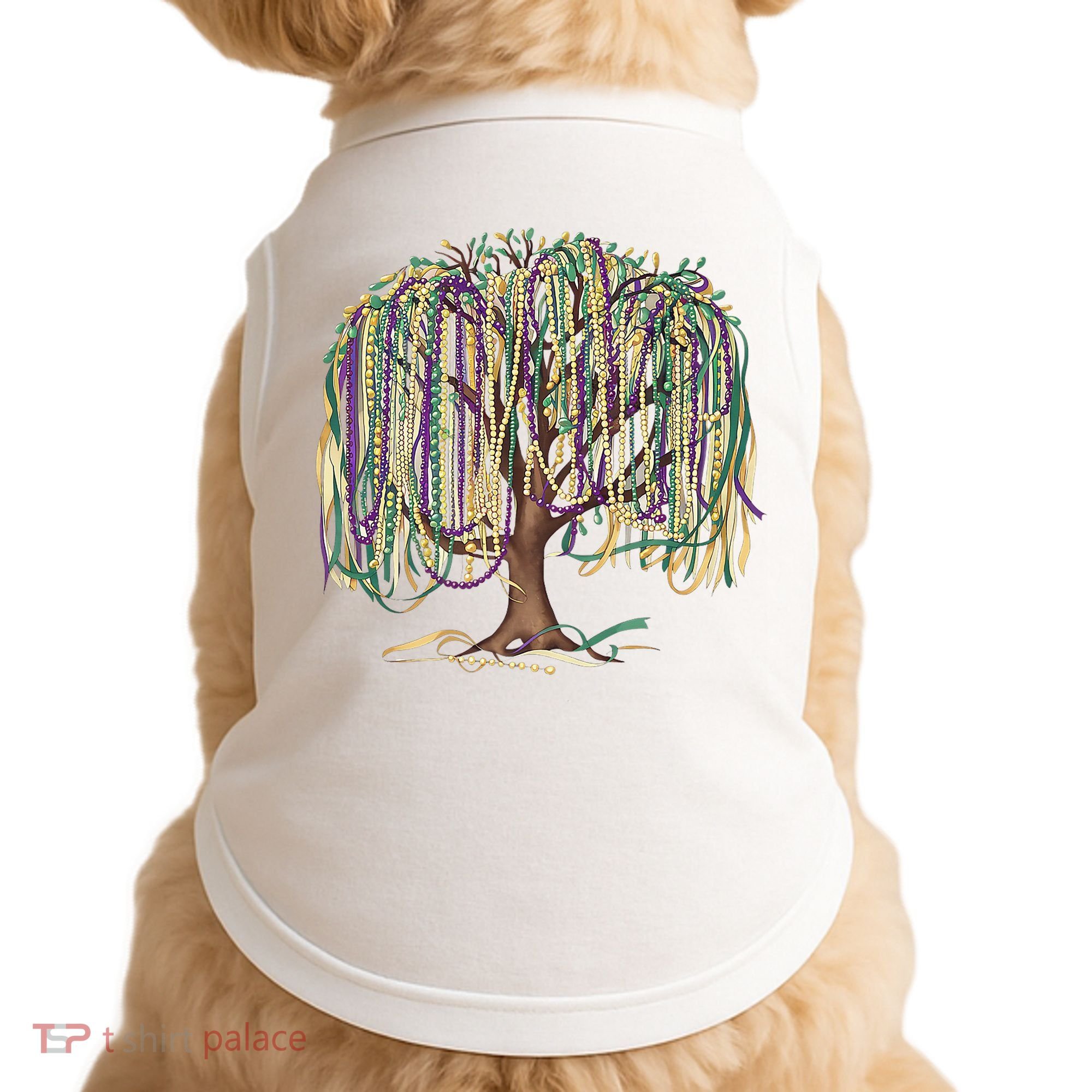 Mardi Gras Tree Beads New Orleans 2025 Festival Bead Tree Doggie Tank
