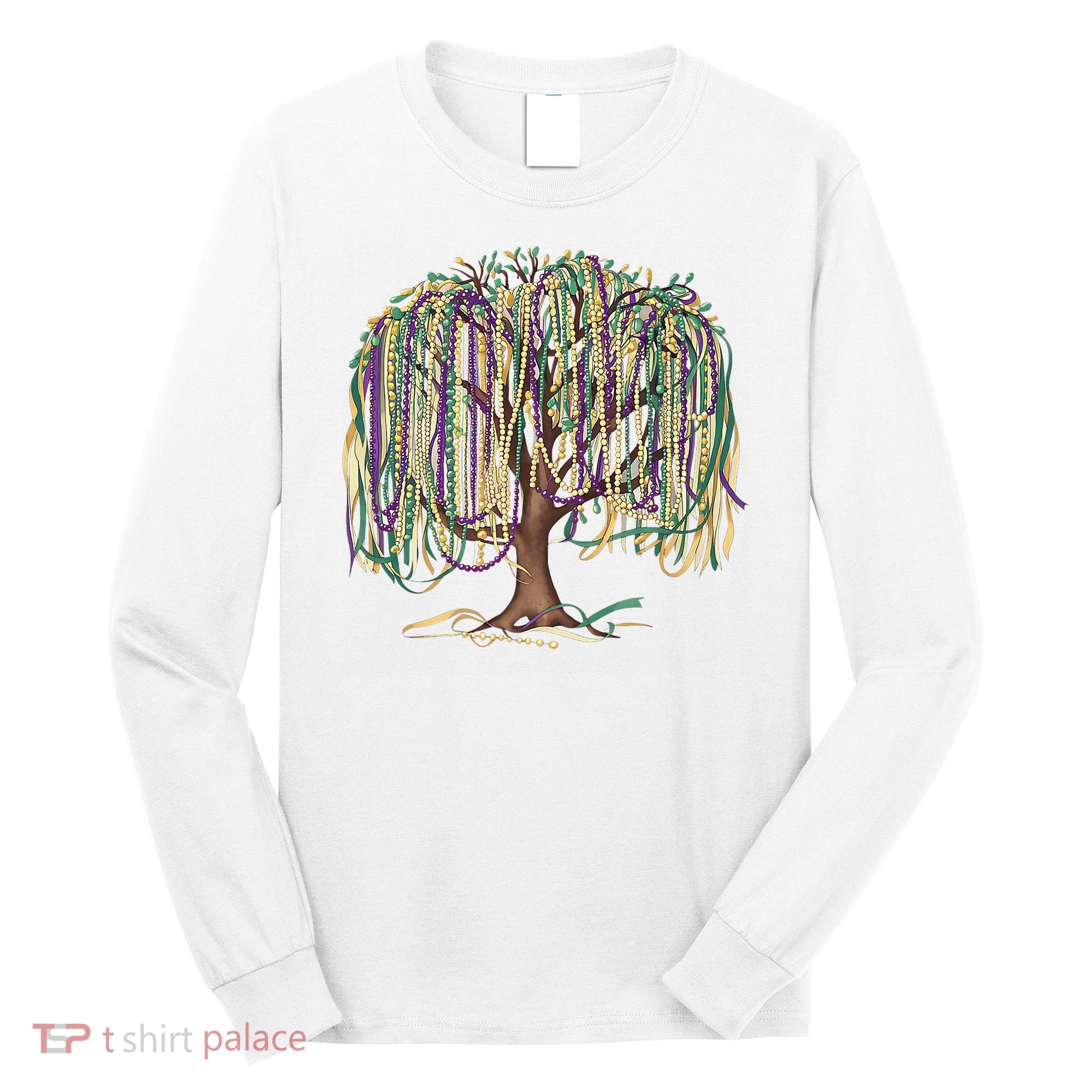 Mardi Gras Tree Beads New Orleans 2025 Festival Bead Tree Long Sleeve Shirt
