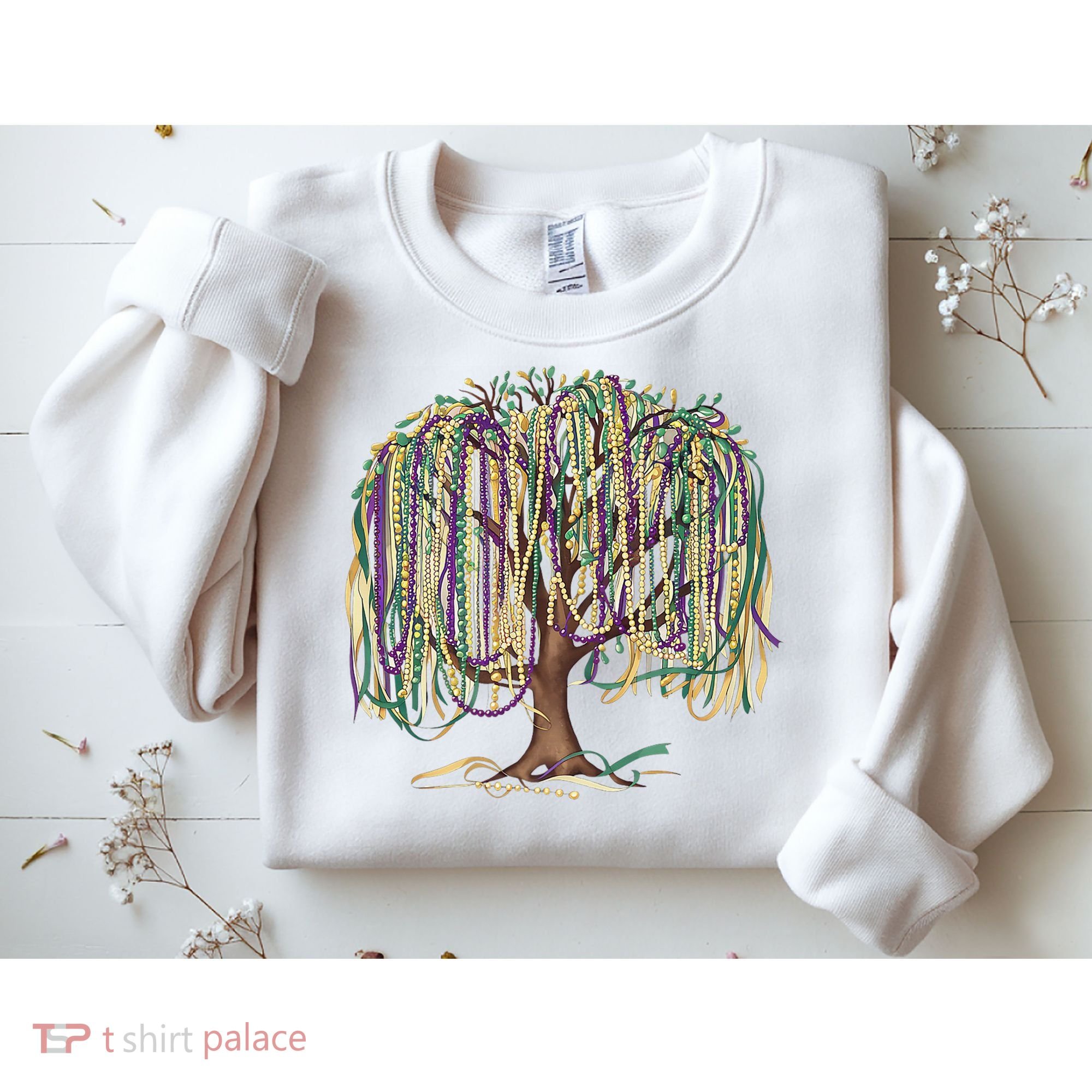 Mardi Gras Tree Beads New Orleans 2025 Festival Bead Tree Sweatshirt