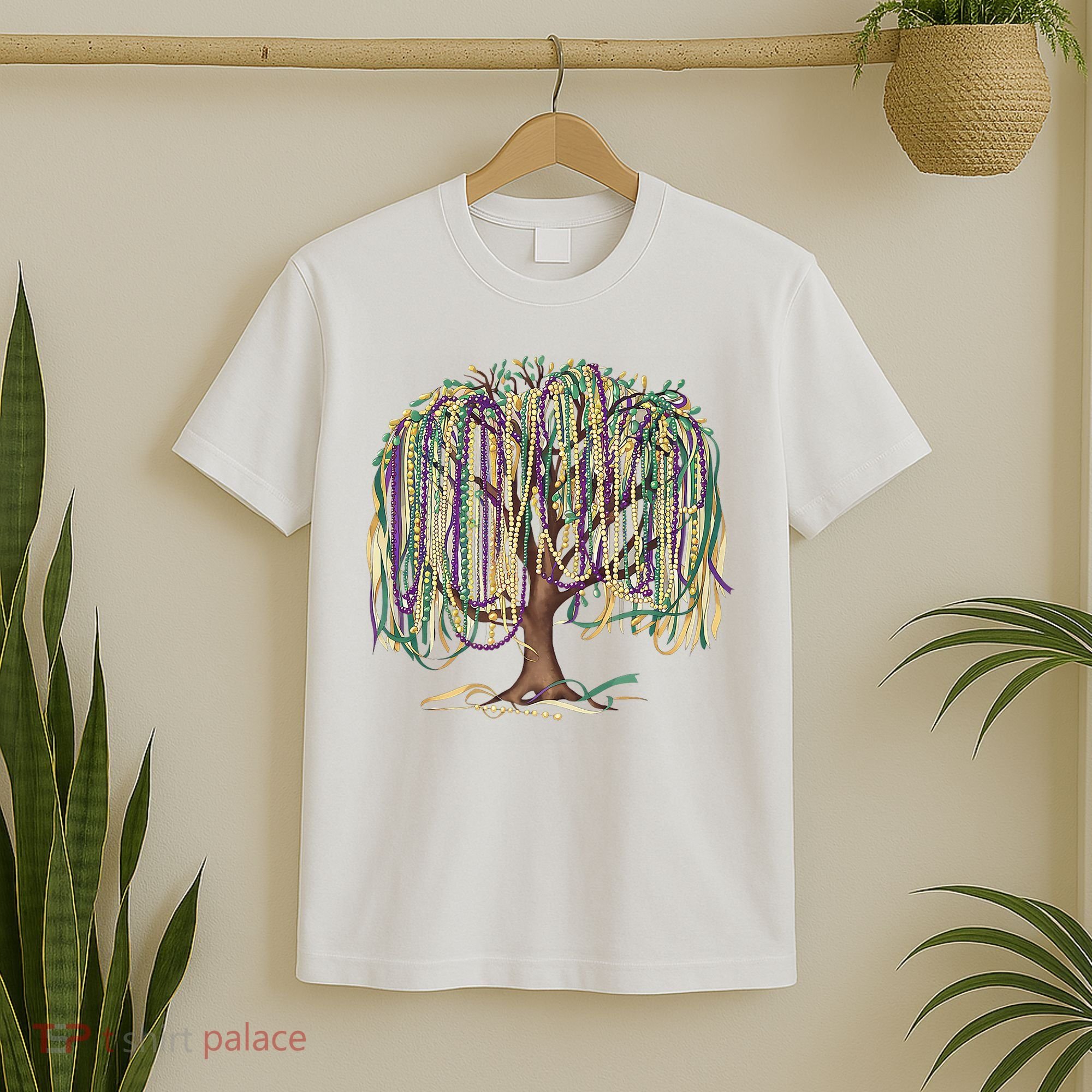 Mardi Gras Tree Beads New Orleans 2025 Festival Bead Tree T-Shirt