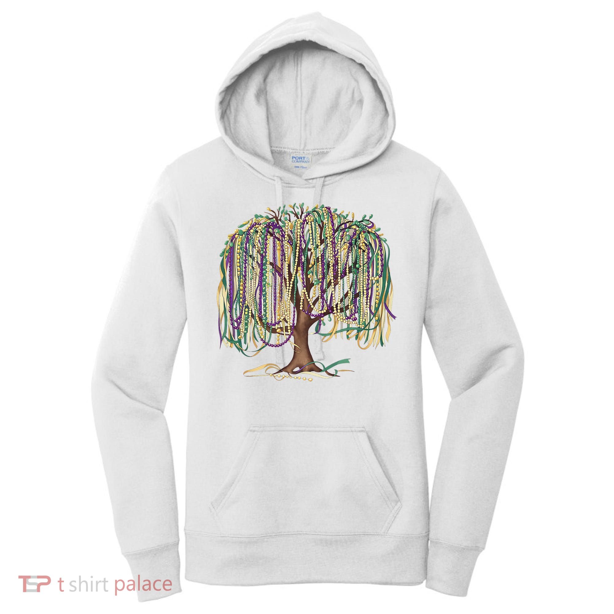 Mardi Gras Tree Beads New Orleans 2025 Festival Bead Tree Women's Hoodie