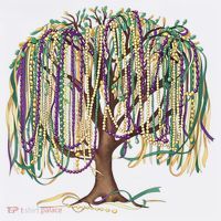 Mardi Gras Tree Beads New Orleans 2025 Festival Bead Tree Women's Hoodie thumb 2