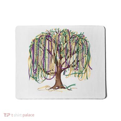 Mardi Gras Tree Beads New Orleans 2025 Festival Bead Tree Mousepad