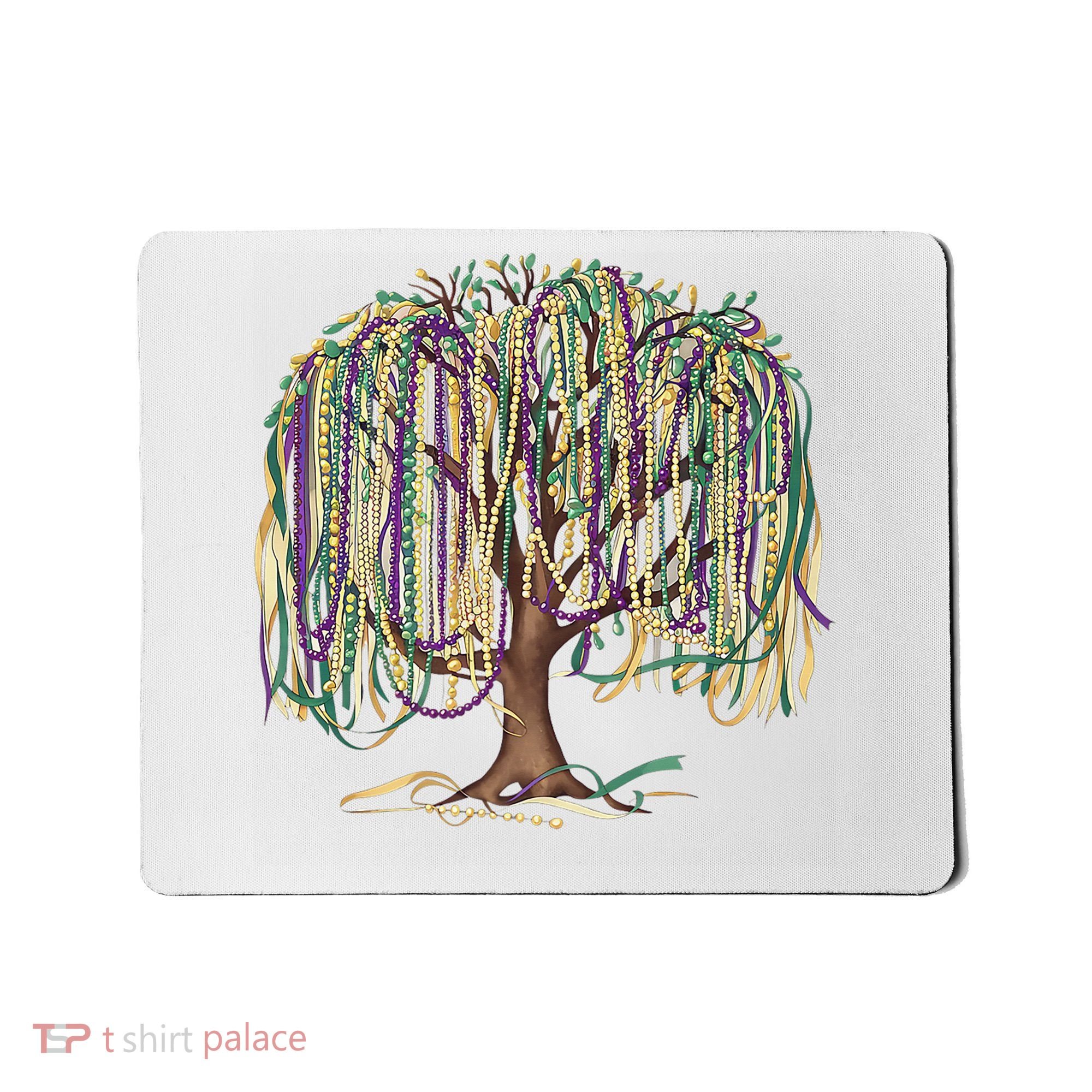 Mardi Gras Tree Beads New Orleans 2025 Festival Bead Tree Mousepad