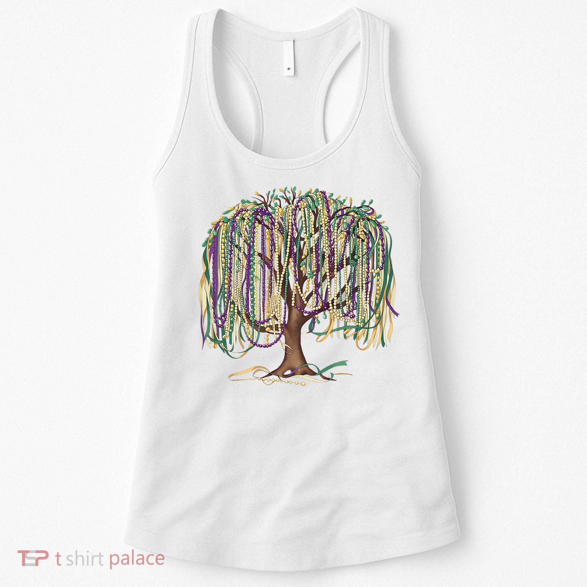 Mardi Gras Tree Beads New Orleans 2025 Festival Bead Tree Women's Tank Top