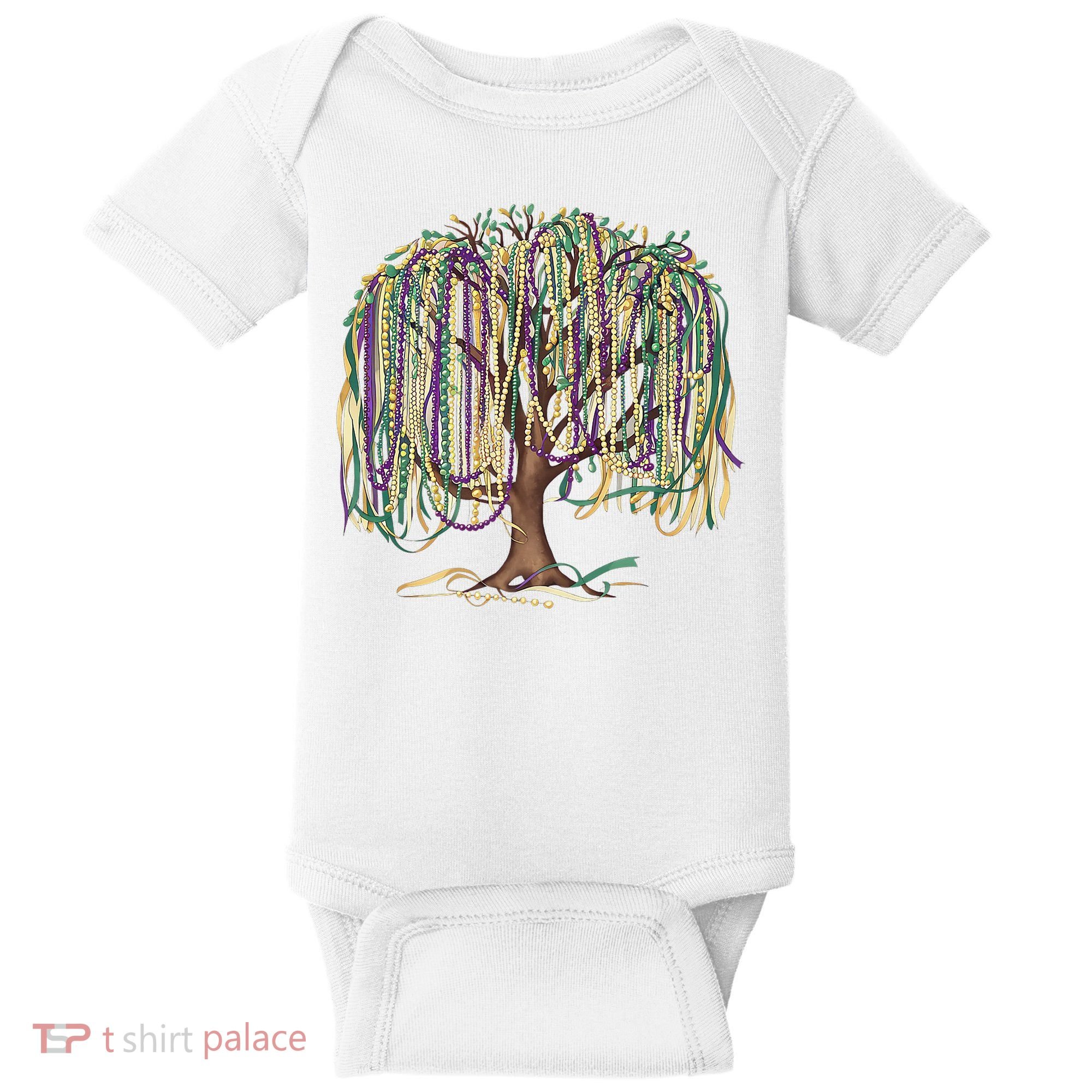 Mardi Gras Tree Beads New Orleans 2025 Festival Bead Tree Baby Bodysuit