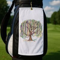 Mardi Gras Tree Beads New Orleans 2025 Festival Bead Tree Golf Towel thumb 2