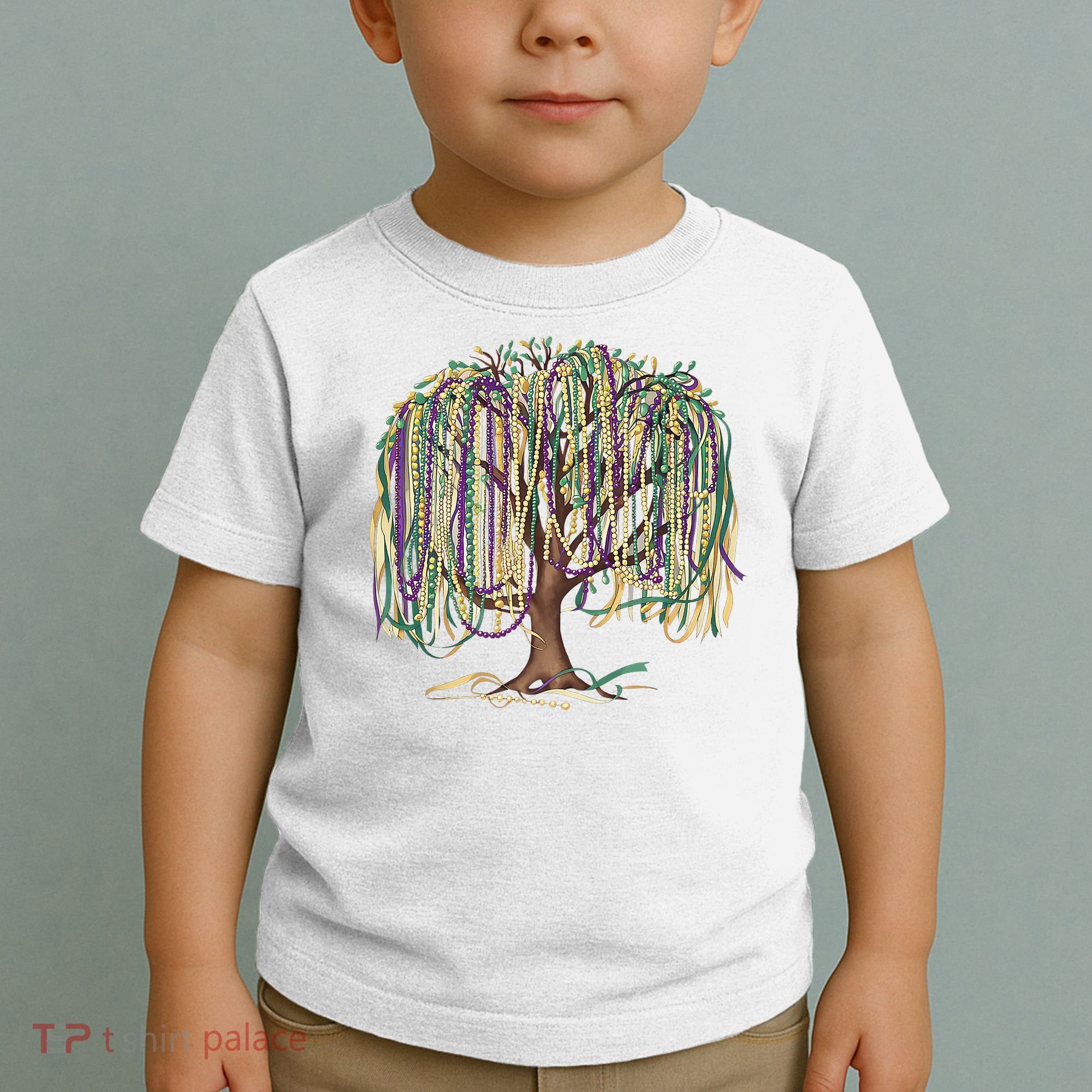Mardi Gras Tree Beads New Orleans 2025 Festival Bead Tree Toddler T-Shirt