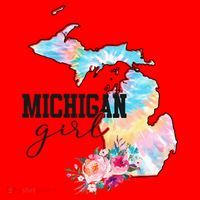 Michigan Girl Tie Dye State Michigan Santa Hat thumb 1