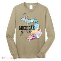 Michigan Girl Tie Dye State Michigan Long Sleeve Shirt thumb 0