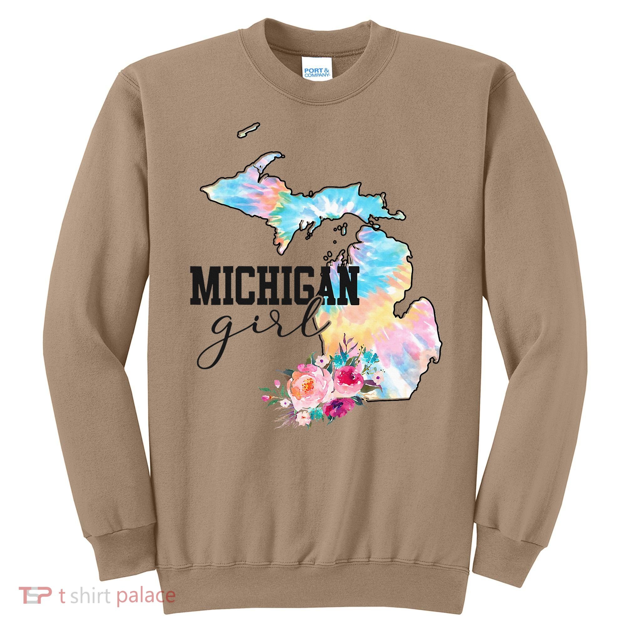 Michigan Girl Tie Dye State Michigan Sweatshirt