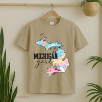 Michigan Girl Tie Dye State Michigan T-Shirt thumb 2