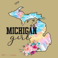 Michigan Girl Tie Dye State Michigan T-Shirt thumb 7