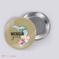 Michigan Girl Tie Dye State Michigan Button thumb 0