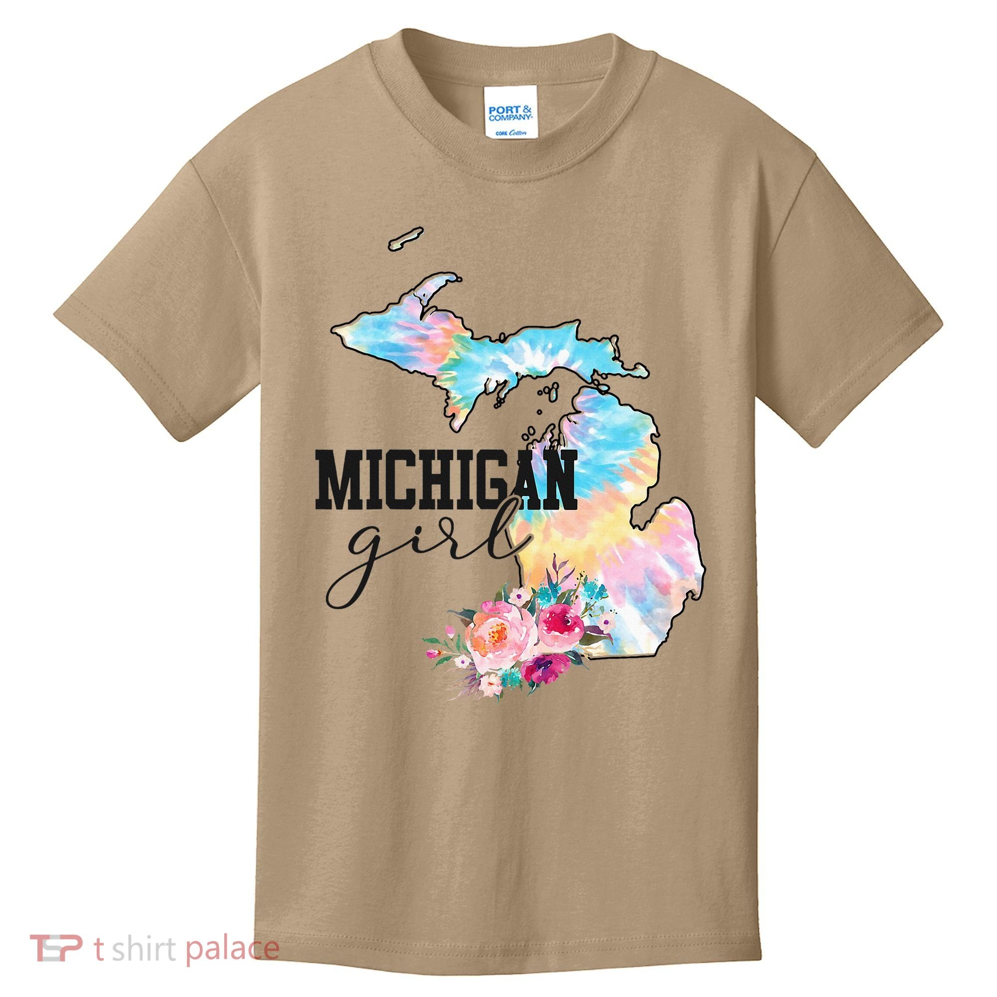 Michigan Girl Tie Dye State Michigan Kids T-Shirt