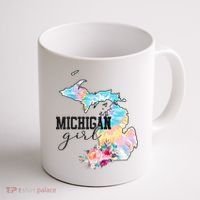 Michigan Girl Tie Dye State Michigan Coffee Mug thumb 1