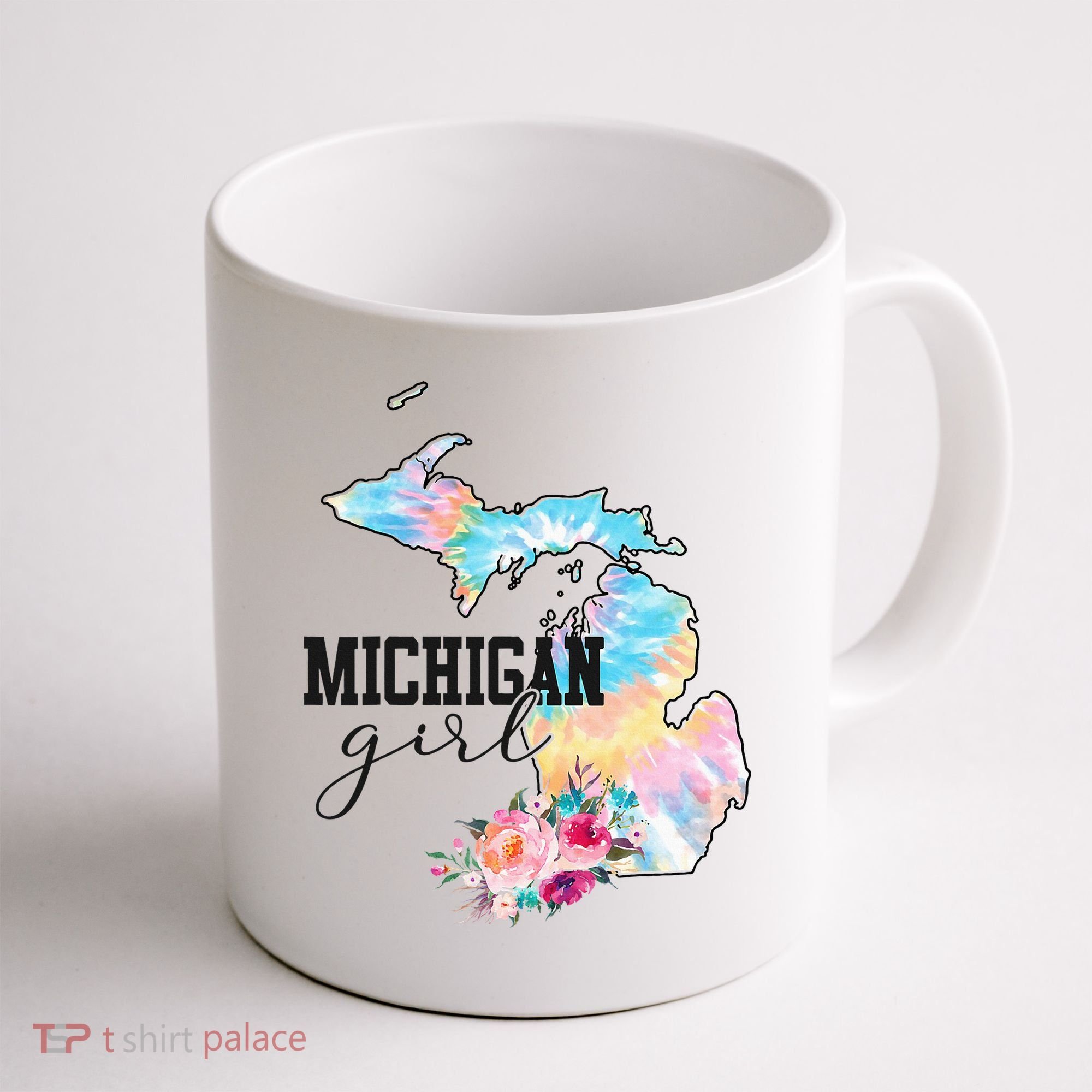 Michigan Girl Tie Dye State Michigan Coffee Mug