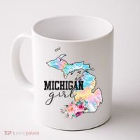 Michigan Girl Tie Dye State Michigan Coffee Mug thumb 0
