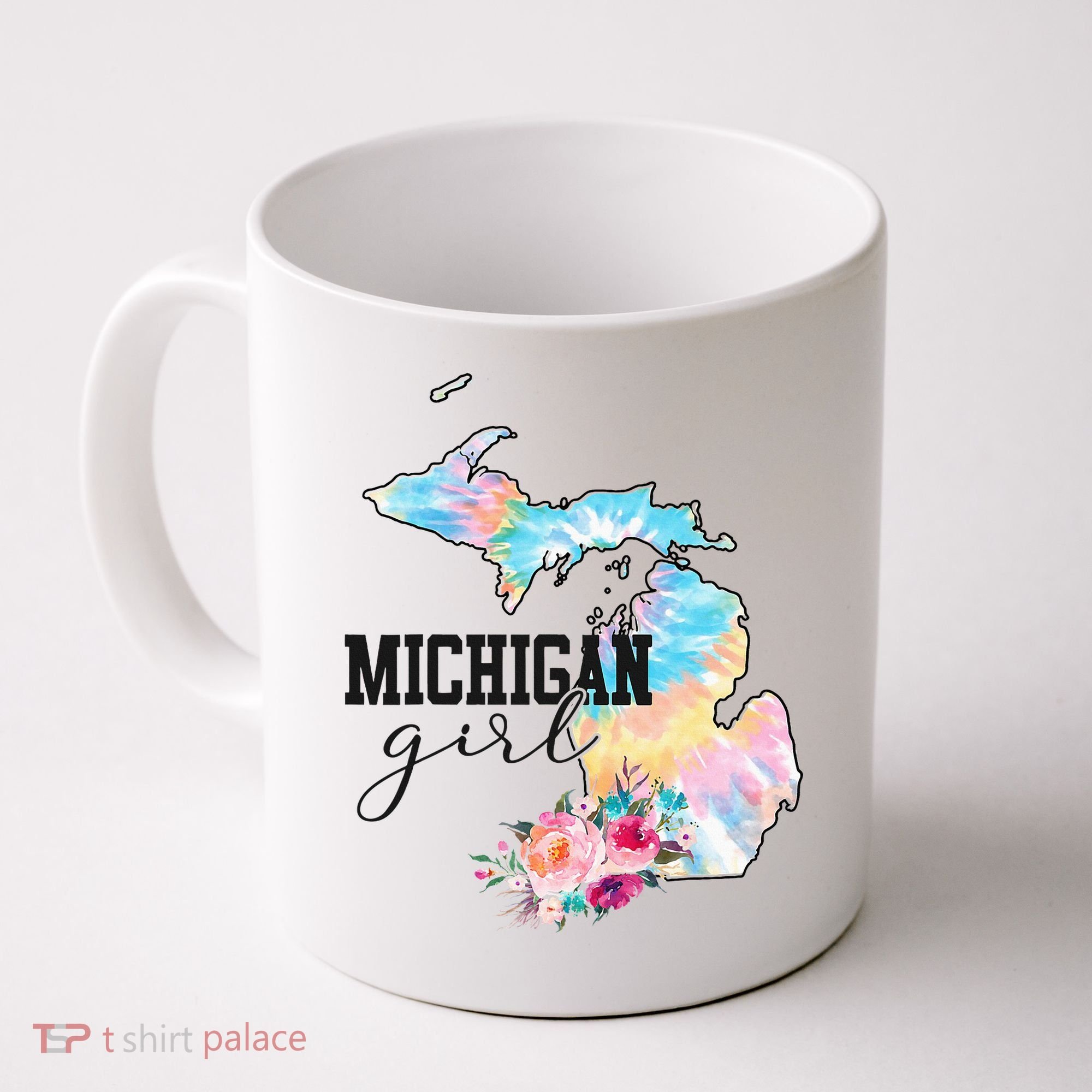 Michigan Girl Tie Dye State Michigan Coffee Mug