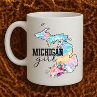 Michigan Girl Tie Dye State Michigan Coffee Mug thumb 2