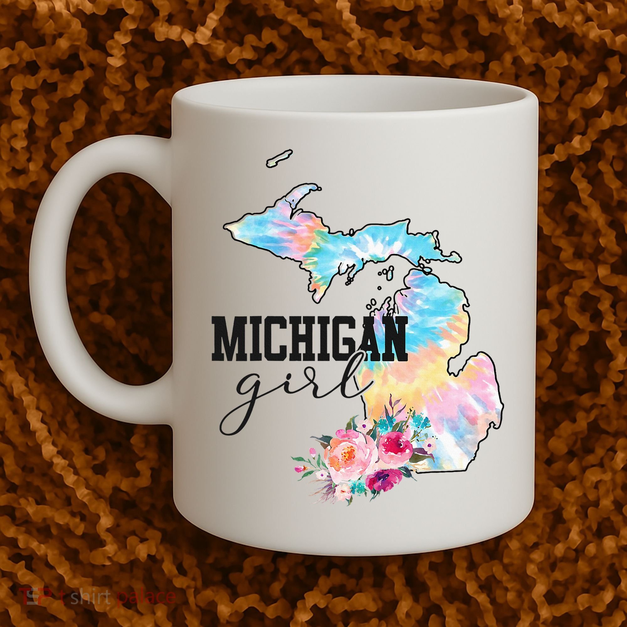 Michigan Girl Tie Dye State Michigan Coffee Mug