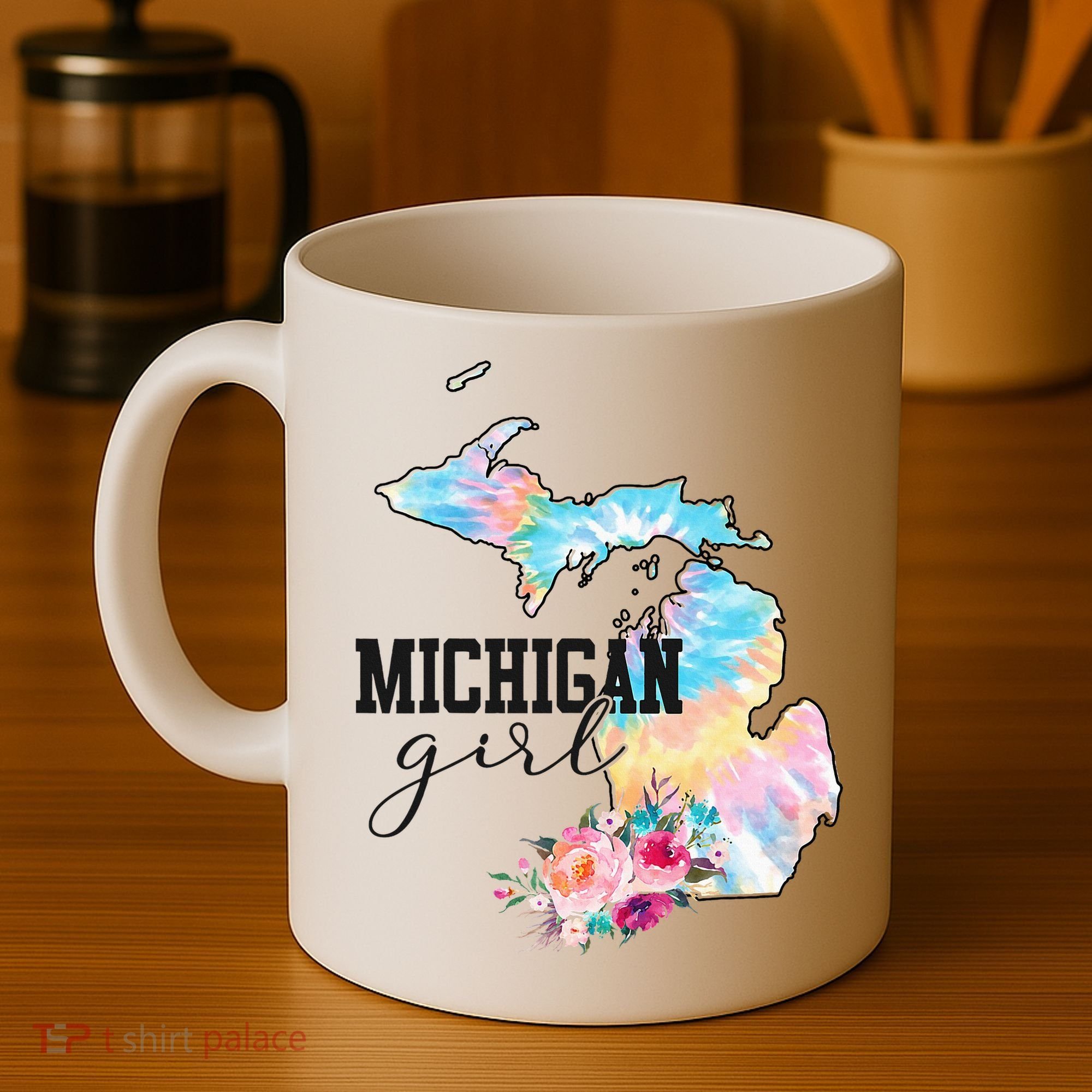 Michigan Girl Tie Dye State Michigan Coffee Mug