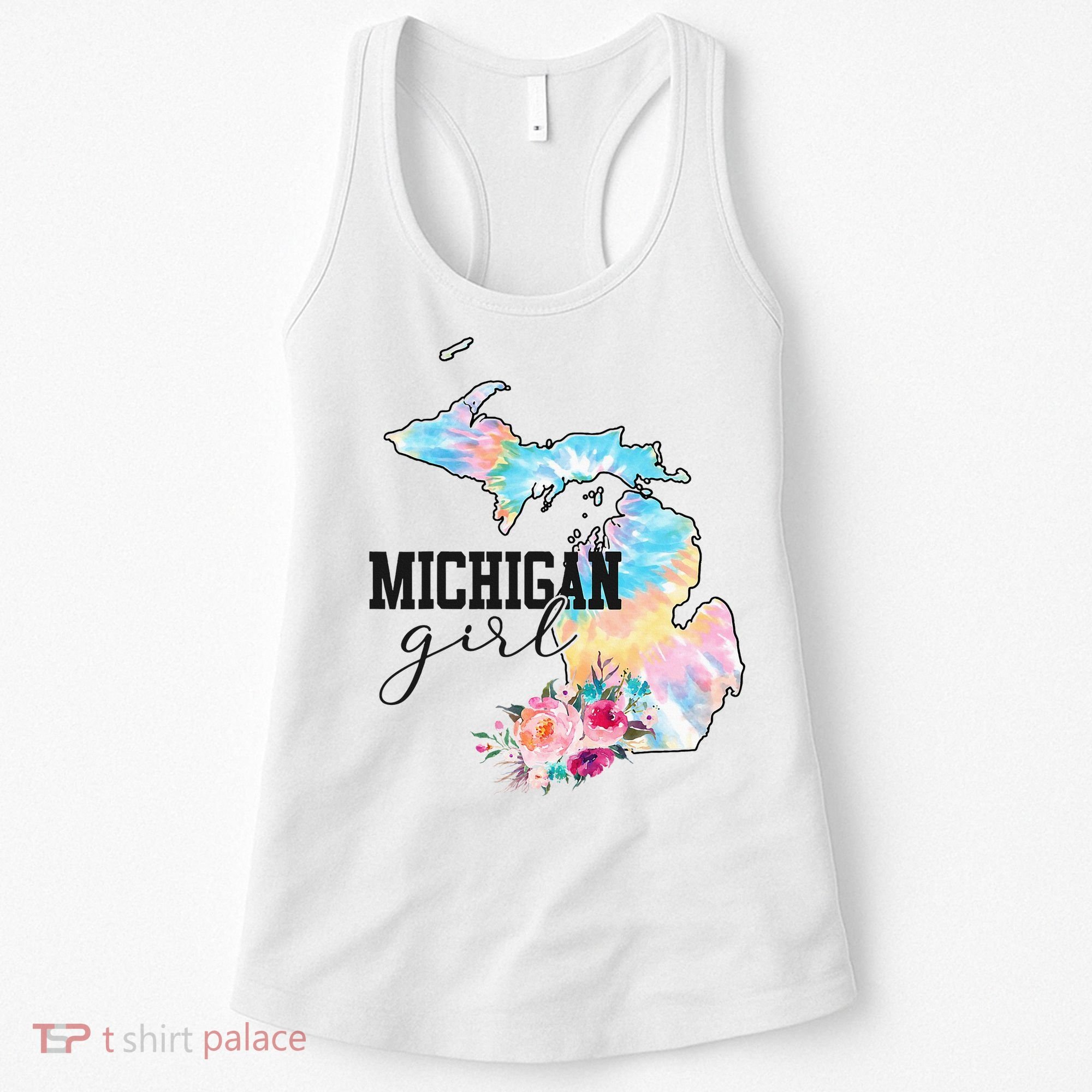 Michigan Girl Tie Dye State Michigan Women's Tank Top