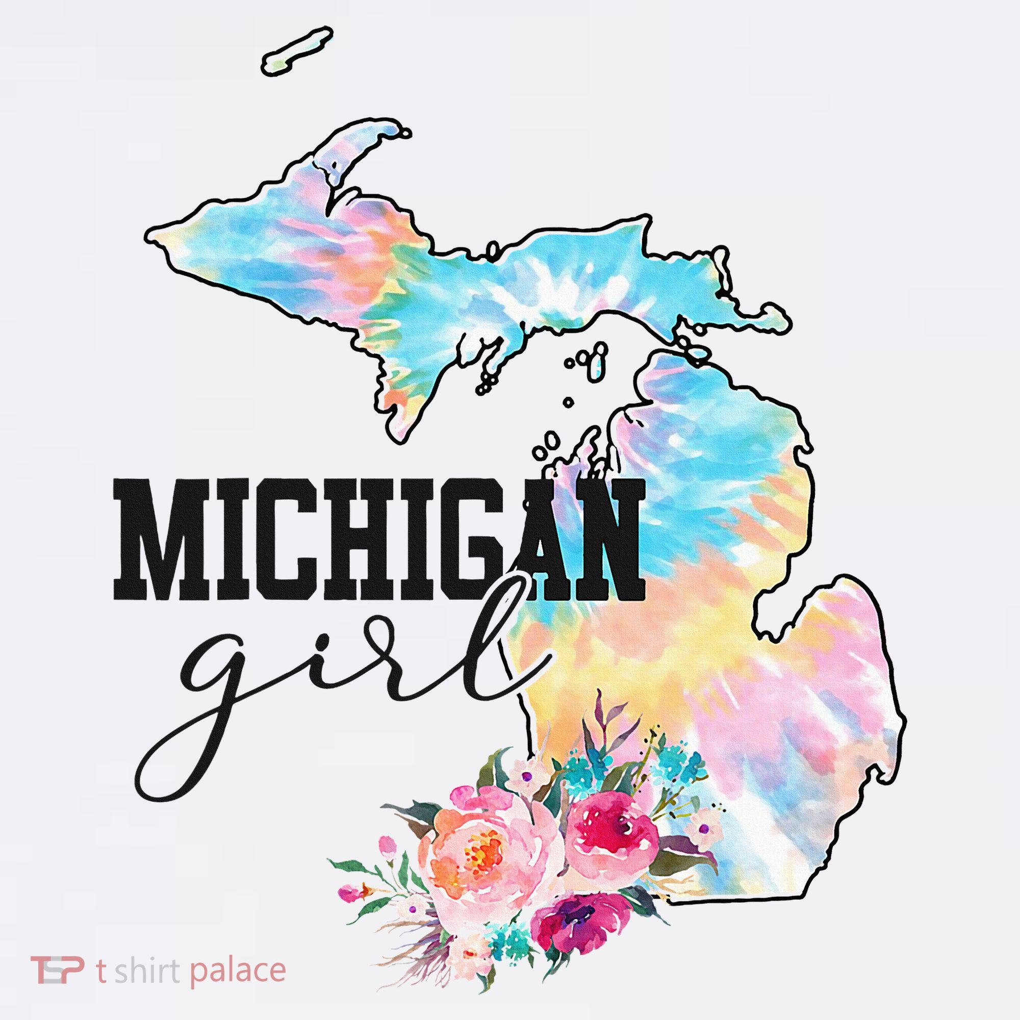 Michigan Girl Tie Dye State Michigan Women's Tank Top