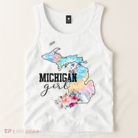 Michigan Girl Tie Dye State Michigan Tank Top thumb 2