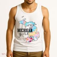Michigan Girl Tie Dye State Michigan Tank Top thumb 3