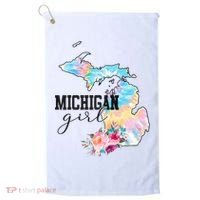 Michigan Girl Tie Dye State Michigan Golf Towel thumb 0